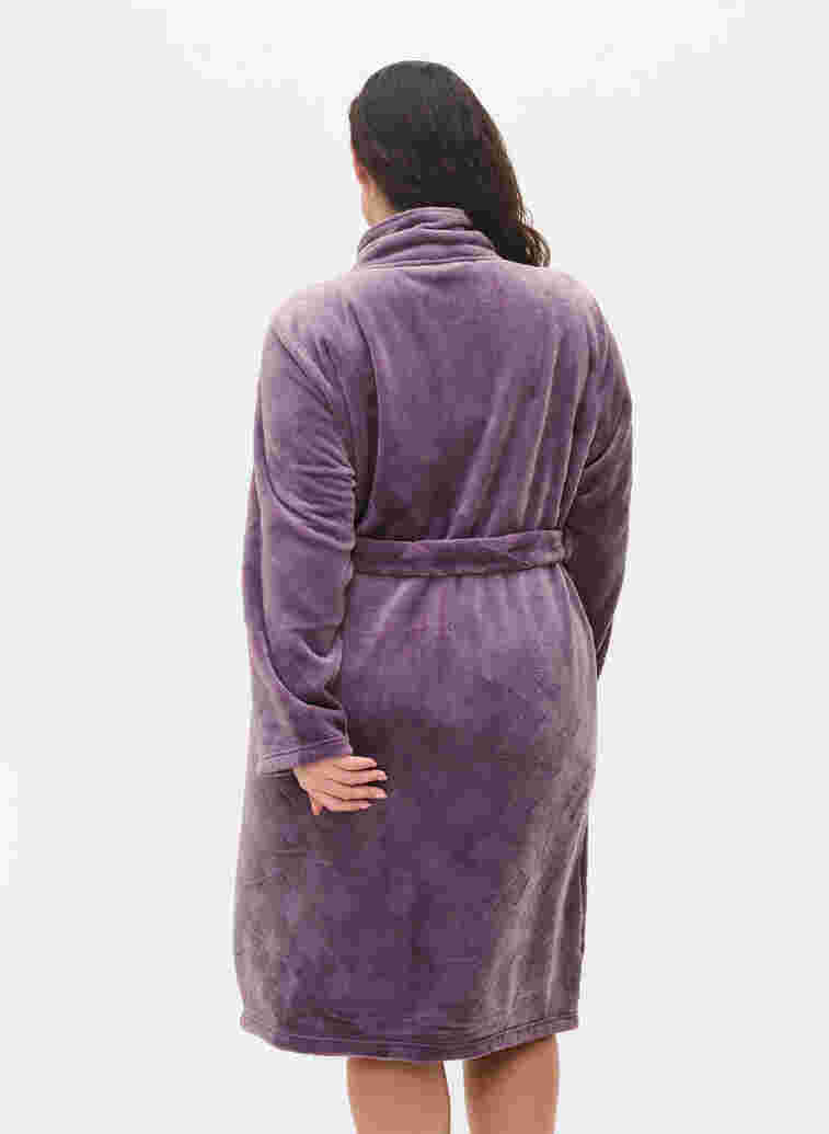 Morgenmantel mit Reißverschluss und Taschen, Vintage Violet, Model