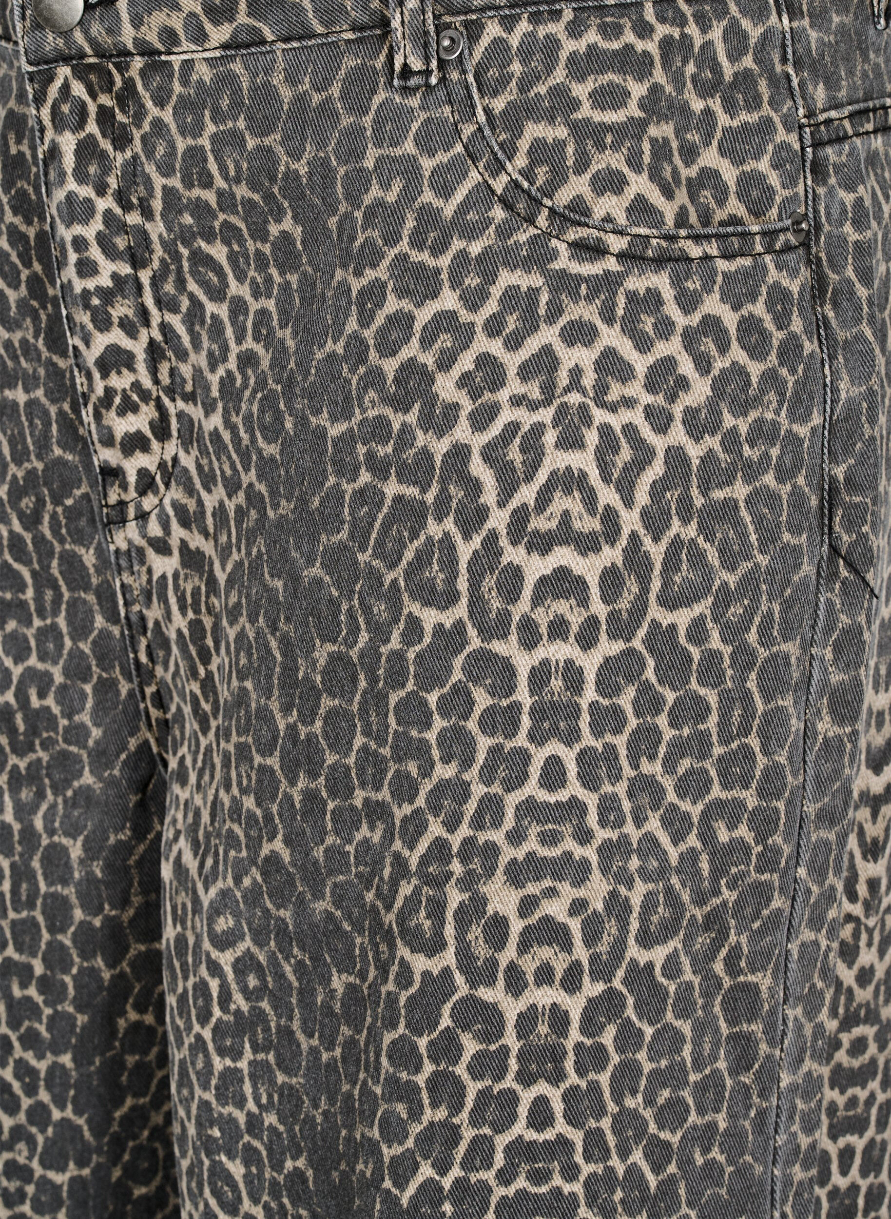 ZizziBermuda Shorts aus Denim mit Leopardenmuster, Braun, Packshot image number 2