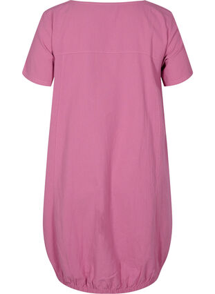 Kurzarm Kleid aus Baumwolle, Cyclamen, Packshot image number 1