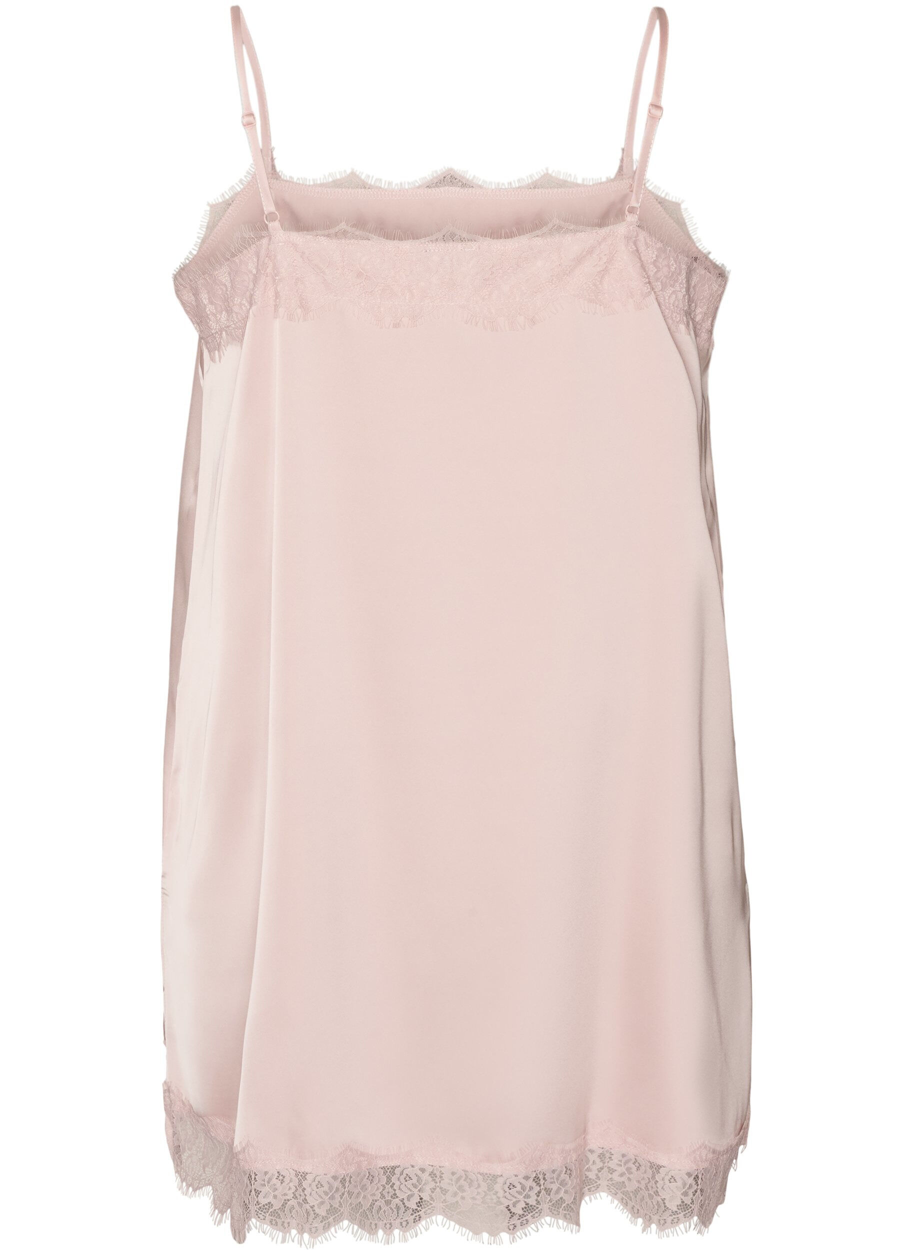 ZizziLanges Top aus Satin mit Spitzen, Rot, Packshot image number 1
