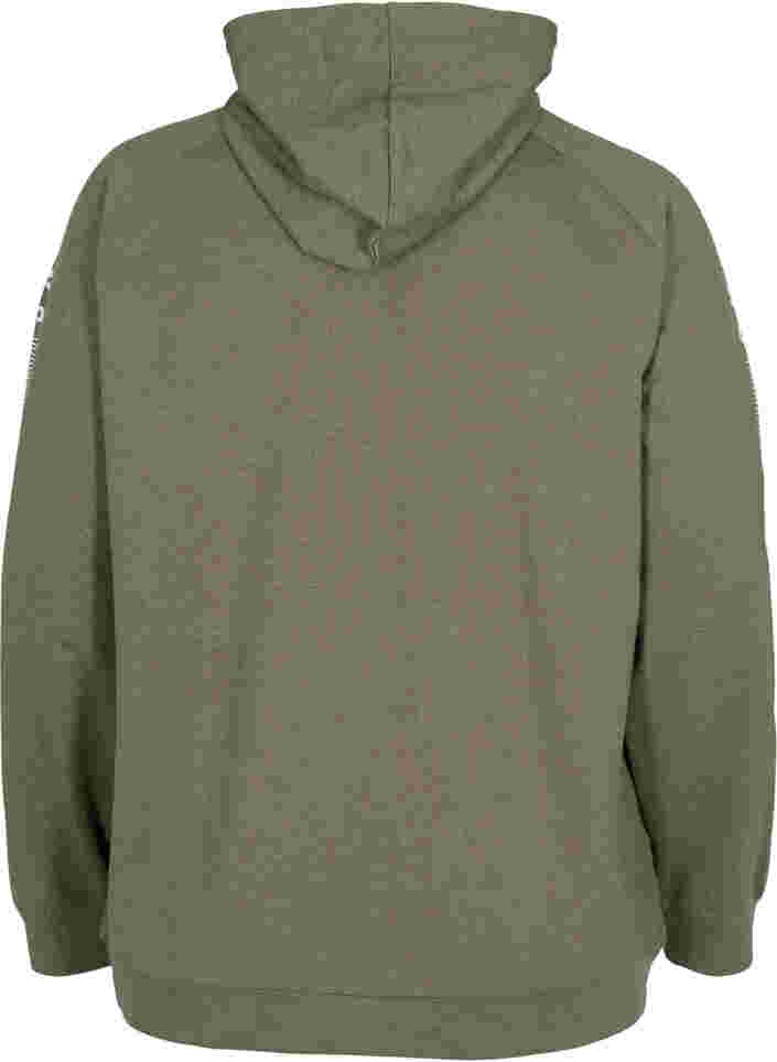 Sweatshirt mit Kapuze und Reißverschluss, Ivy Green Melange, Packshot image number 1