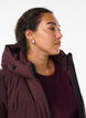 Langer Winter-Steppmantel mit Kapuze, Dunkles Bordeaux, Model image number 2