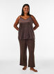 Top aus Velours mit Spitzen, Braun, Model image number 1