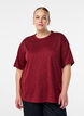T-Shirt mit Strasssteinen und Rundhalsausschnitt, Dunkles Bordeaux, Model image number 0