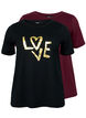 FLASH - 2er-Pack T-Shirt mit Motiv, Black/Port Royale , Packshot image number 0