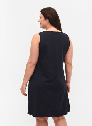 Ärmelloses Kleid aus Baumwolle mit A-Linie, Night Sky W. Smile, Model image number 1