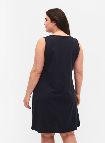 Ärmelloses Kleid aus Baumwolle mit A-Linie, Night Sky W. Smile, Model image number 1