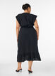Wickelkleid aus Baumwoll-Musselin mit R&uuml;schen, Schwarz, Model image number 1