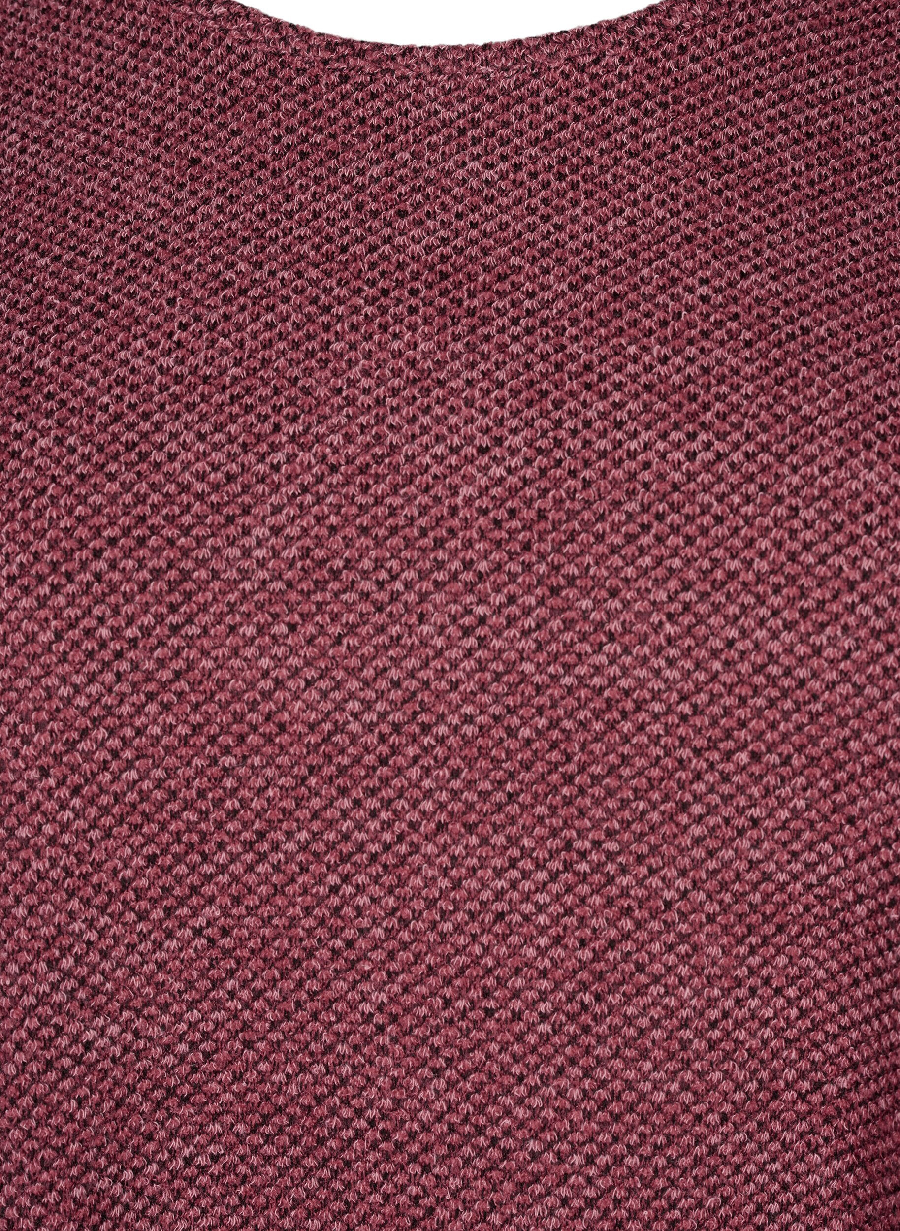 Zizzi Melange Bluse mit rund um den Neck und langen &Auml;rmel, Dry Rose, Packshot image number 2