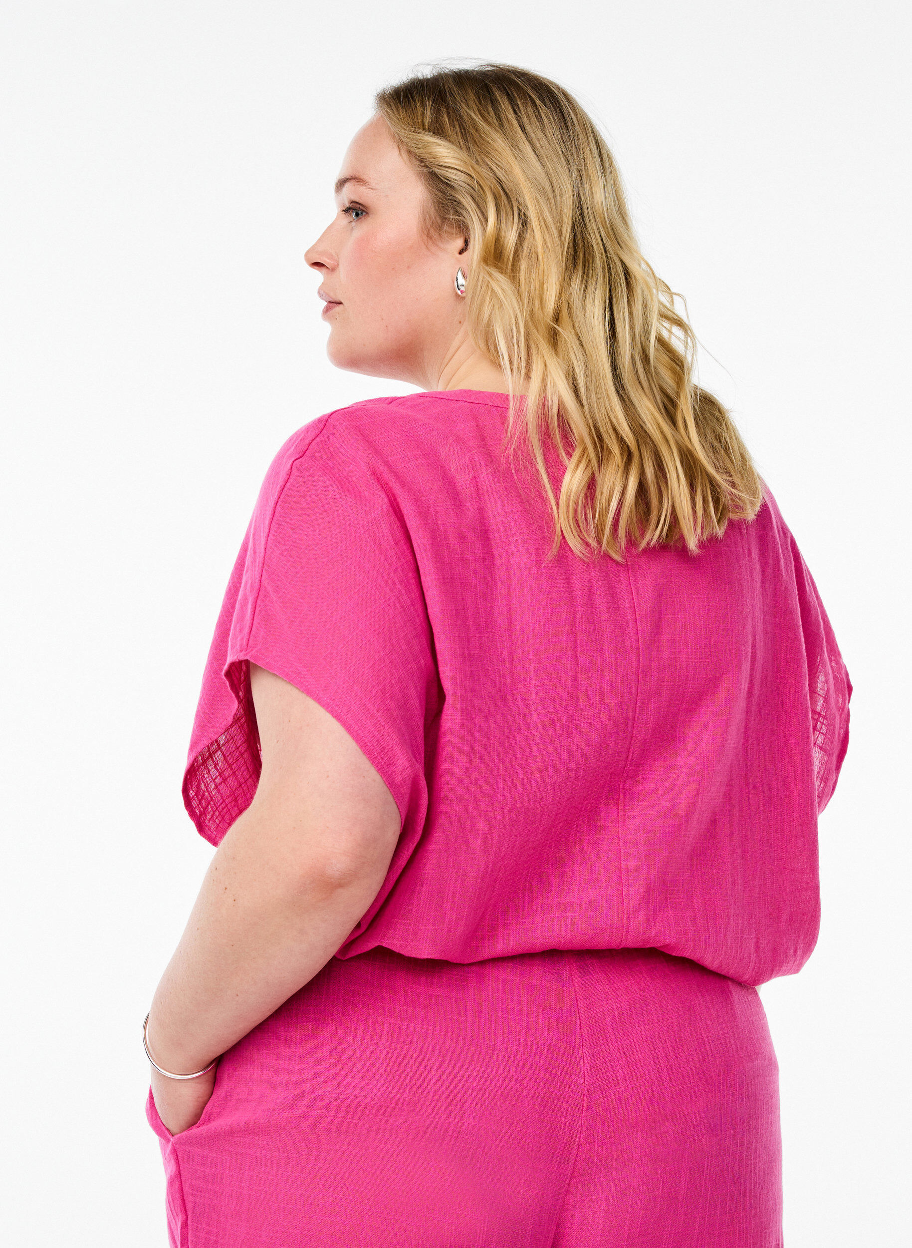 ZizziLockere Bluse mit angeschnittenen &Auml;rmeln, Pink, Model image number 2
