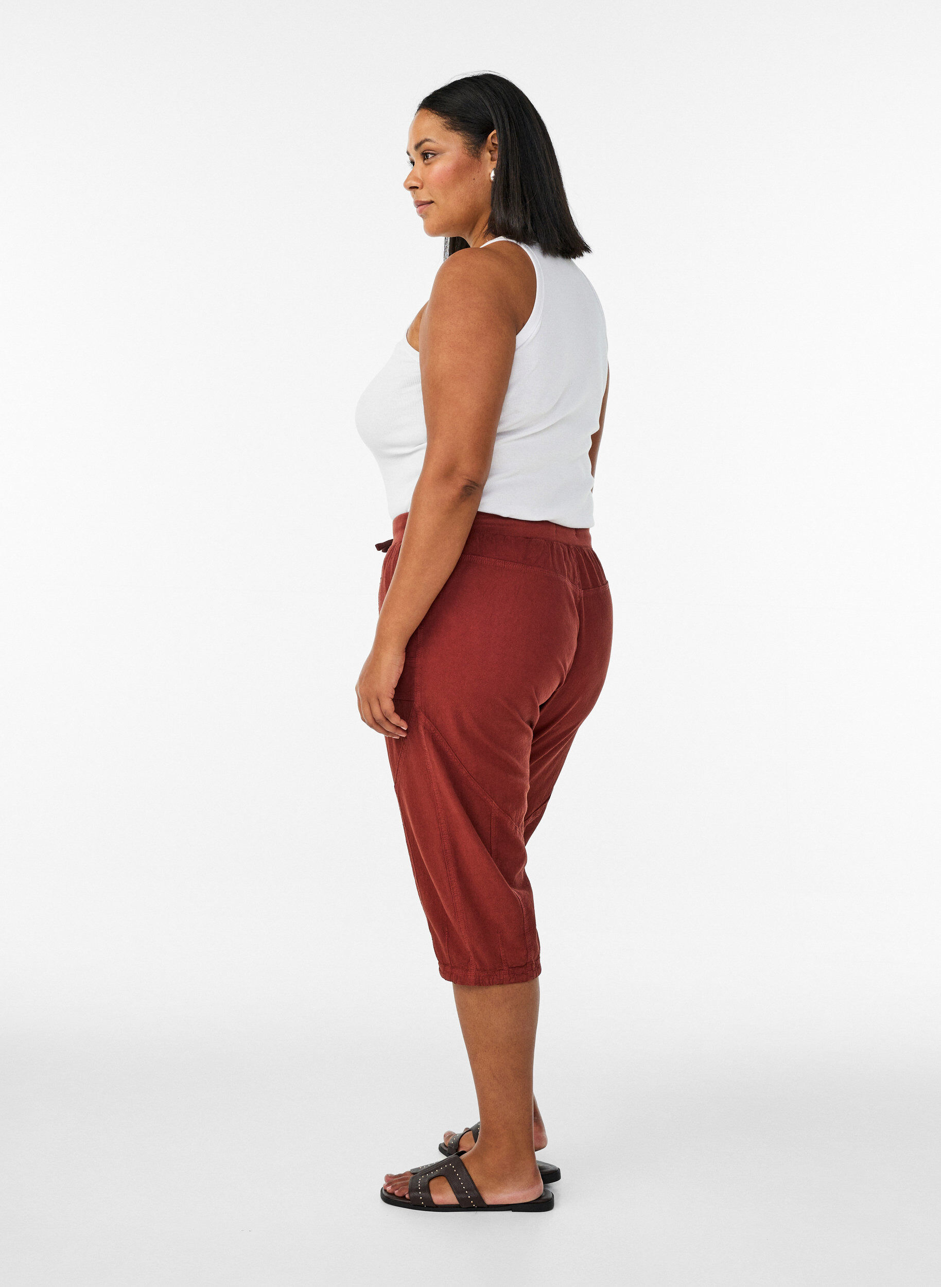 ZizziCapri-Hose aus Baumwolle, Rot, Model image number 1