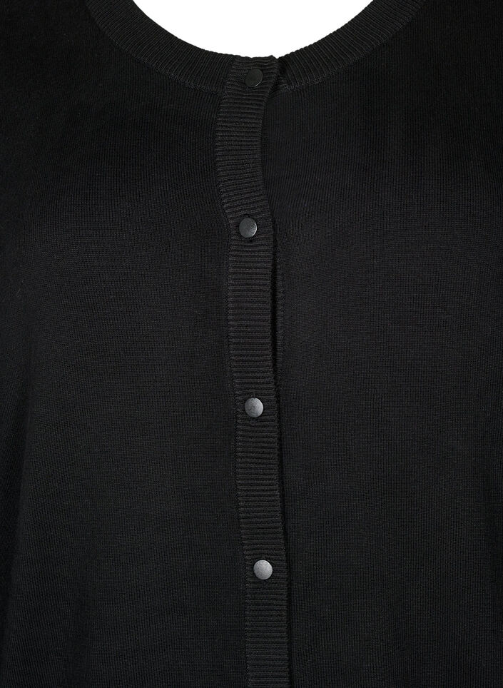Strickjacke mit Rundhalsausschnitt und Kn&ouml;pfen, Schwarz, Packshot image number 2
