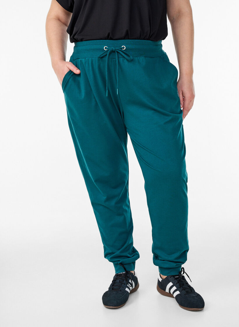 Lockere Trainingshose mit Taschen, Gr&uuml;n, Model image number 0