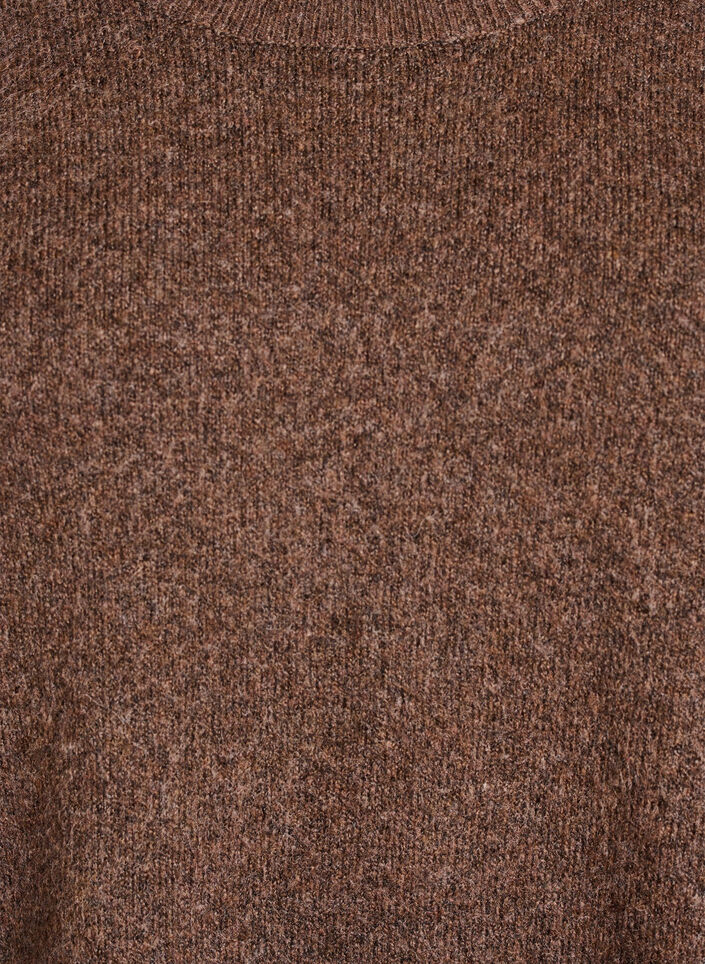 Lockerer Strickpullover mit Kontrastn&auml;hten, Braun, Packshot image number 2