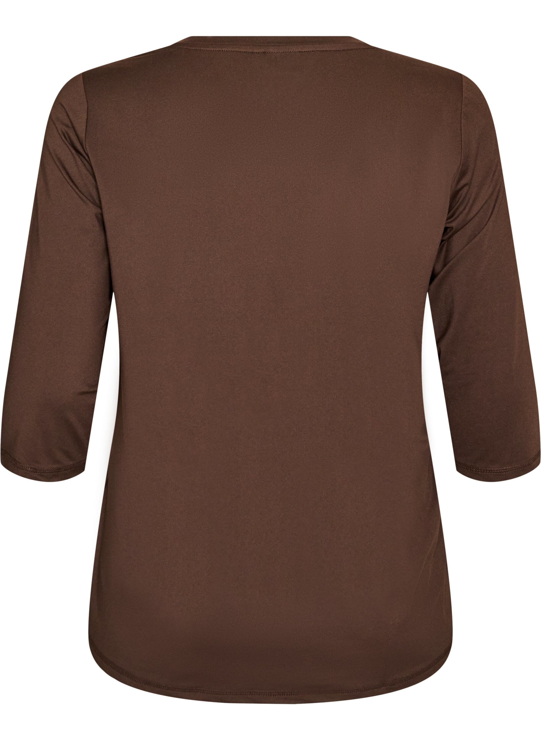 ZizziTrainingsshirt mit 3/4-&Auml;rmeln, Braun, Packshot image number 1