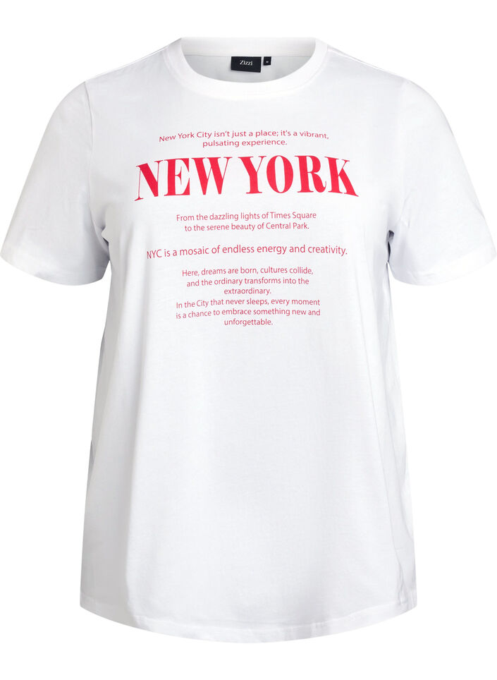 T-Shirt mit Textaufdruck und Rundhalsausschnitt, Wei&szlig;, Packshot image number 0