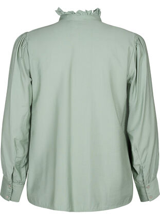 Viskose Shirt Bluse mit Ruffles, Green Bay, Packshot image number 1