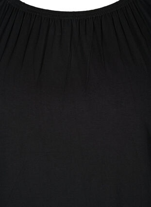 Kurzarm T-Shirt aus Viskose mit Gummibund, Black, Packshot image number 2