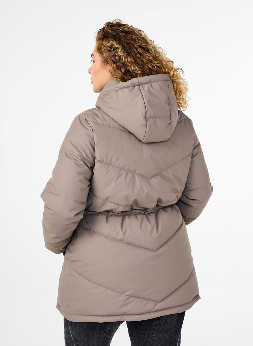 Wasserabweisende Steckenjacke mit Kapuze, Beige, Model image number 2
