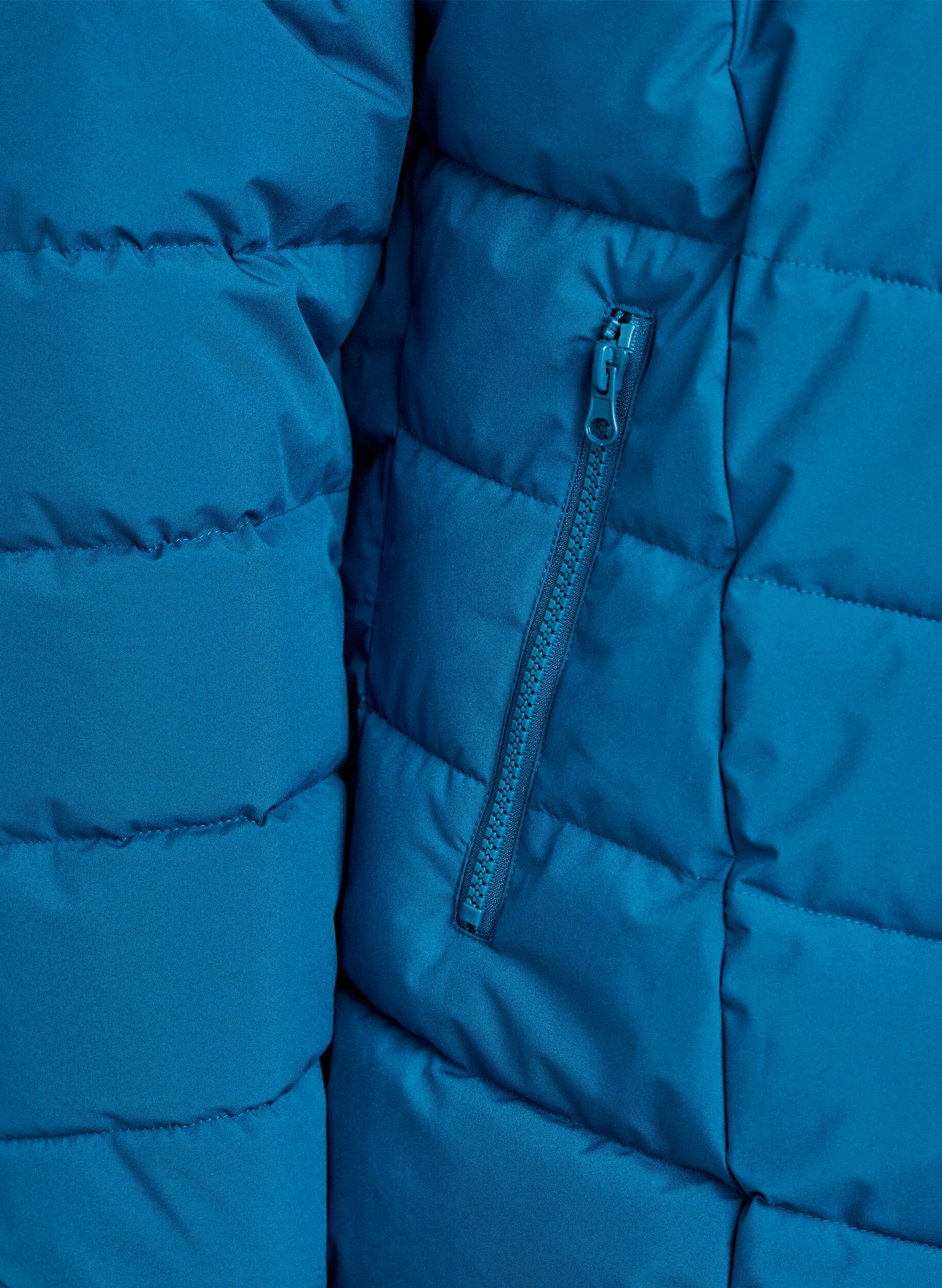 ZizziKurze Steppjacke mit Kapuze, Petrol, Packshot image number 3
