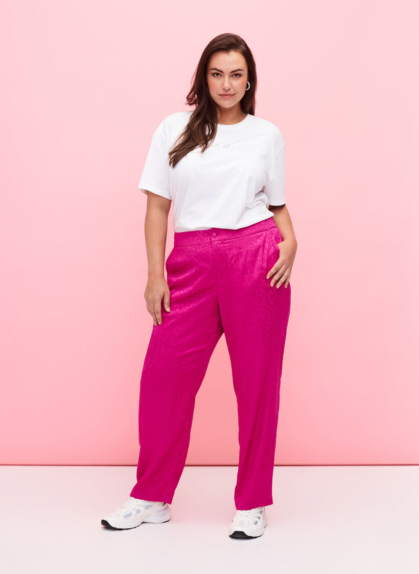 T-Shirt aus Bio-Baumwolle mit Schmucksteinen, White, Model image number 2