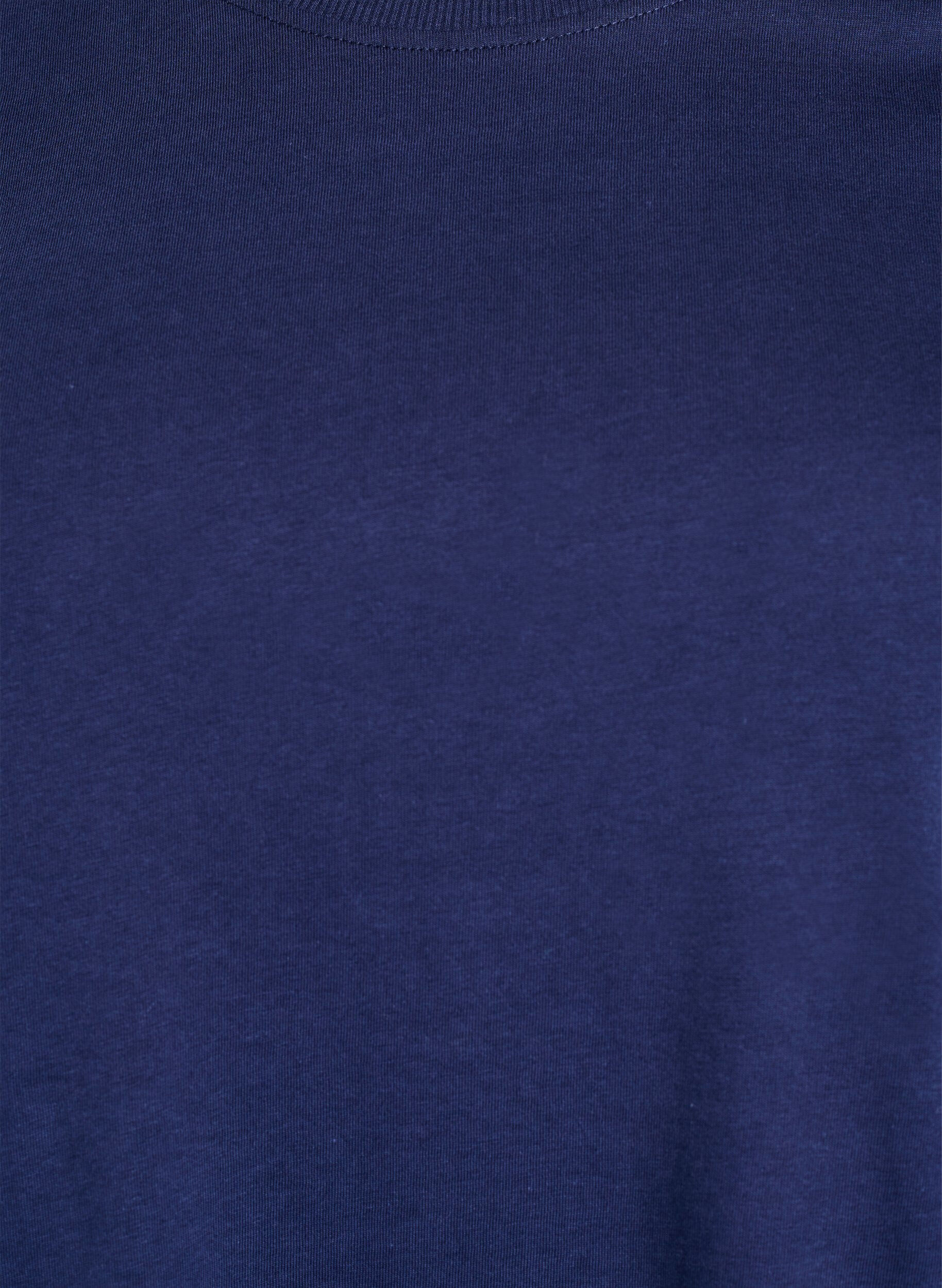 Zizzi Basic T-Shirt aus Baumwolle mit Rundhalsausschnitt, Blau, Packshot image number 2