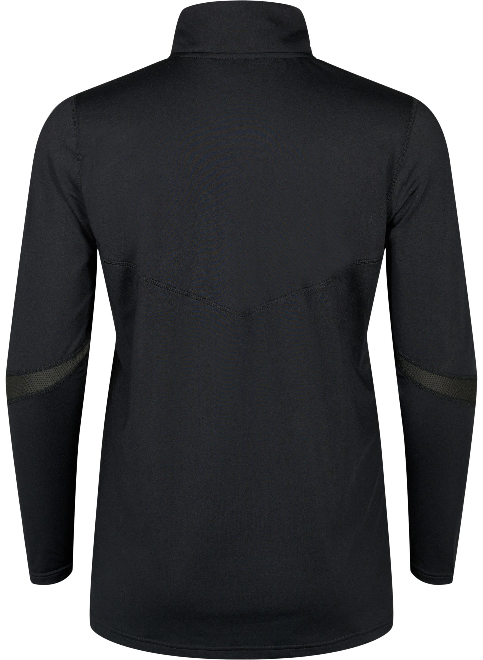 Zizzi Baselayer-Bluse mit Taschen und Mesh, Black, Packshot image number 1