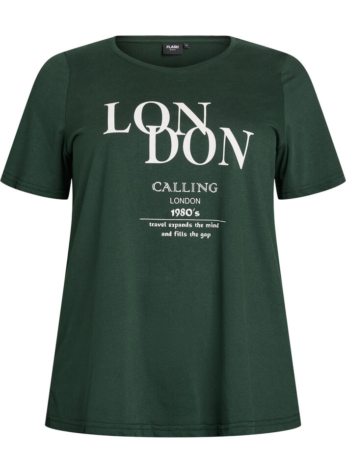 T-Shirt mit Print, Gr&uuml;n, Packshot image number 0