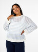 Lockere Strickbluse mit Wellenmuster, Cloud Dancer Comb, Model image number 0