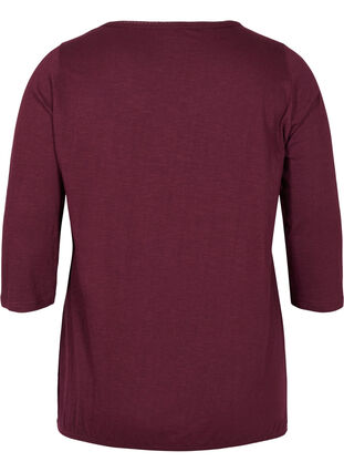 Einfarbige Bluse mit 3/4-Ärmel aus Baumwolle, Port Royal, Packshot image number 1