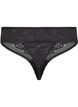 G-String aus Spitze mit normaler Taille, Black, Packshot image number 1