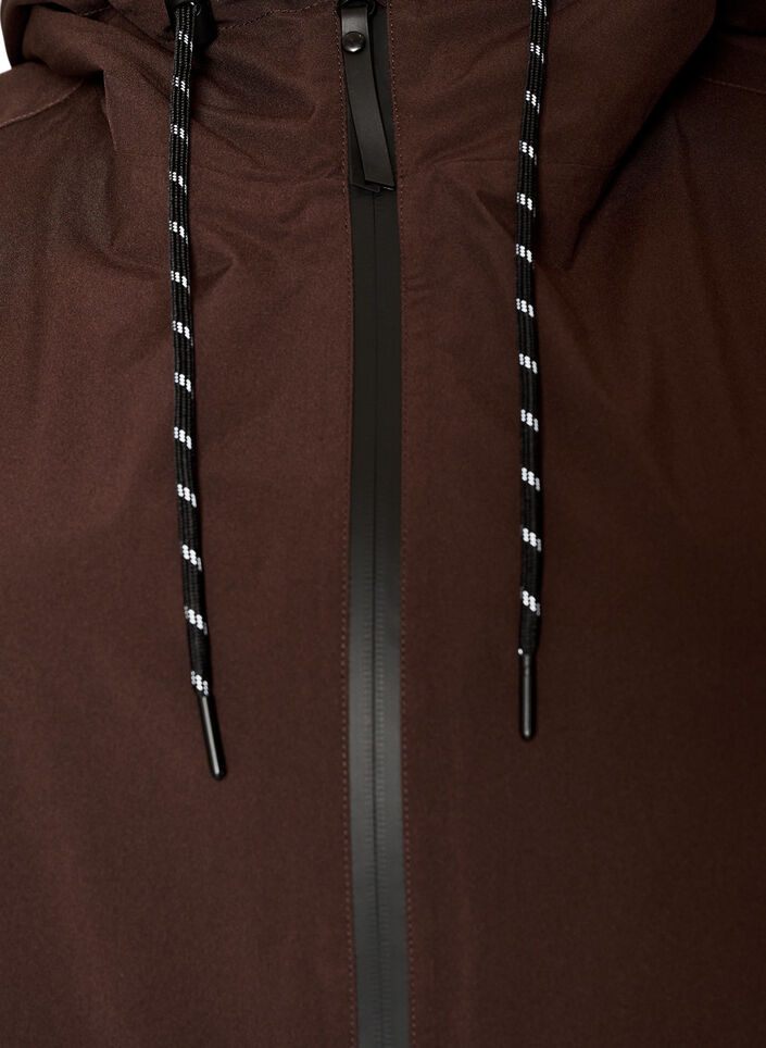Regenmantel mit Taschen und Kapuze, Braun, Packshot image number 2