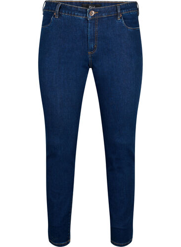 Slim Fit Emily Jeans mit normaler Taille, Dark blue, Packshot image number 0