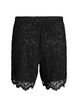 Shorts aus Spitze mit hoher Taille und Taschen, Schwarz, Packshot image number 1
