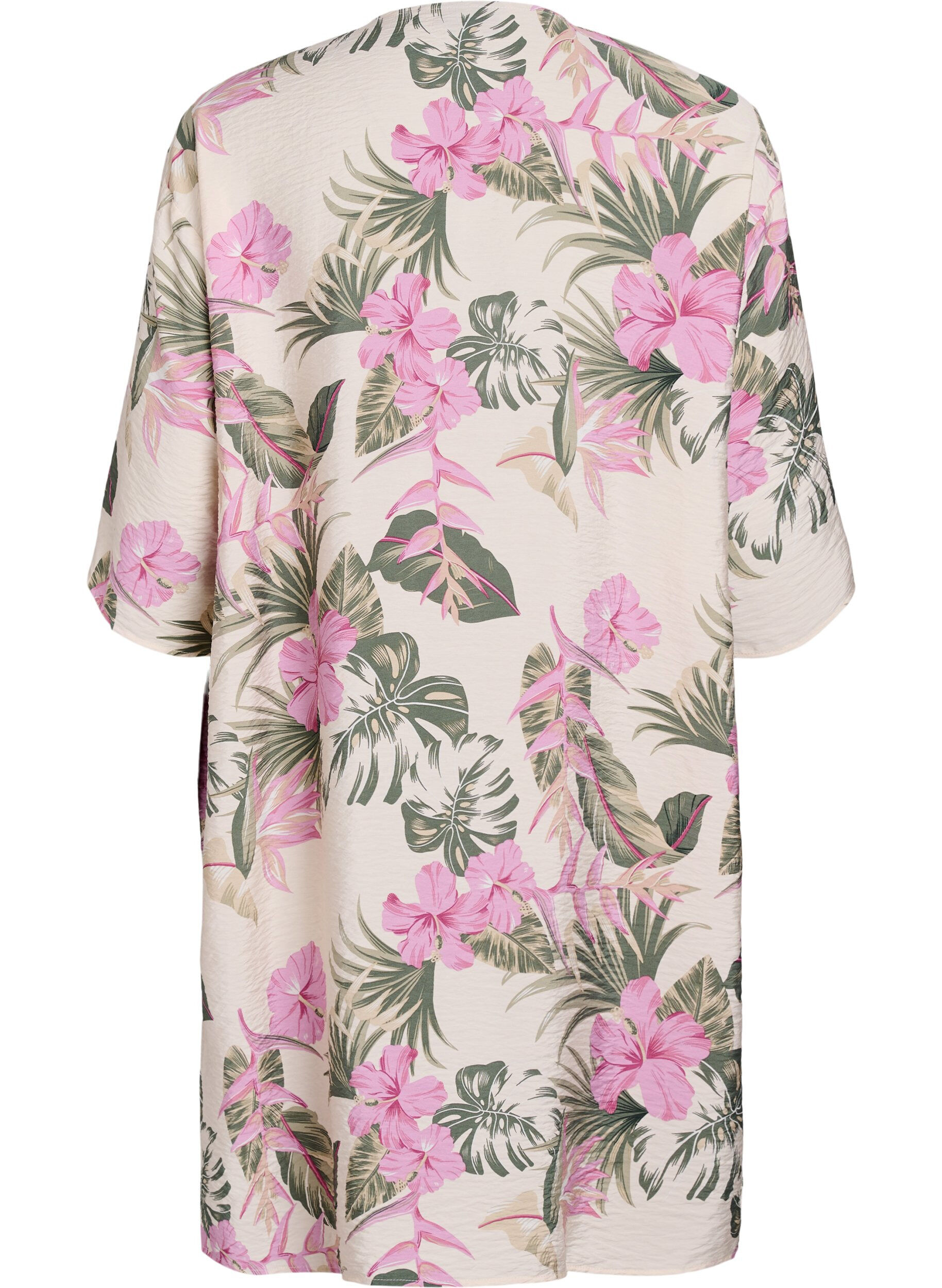 ZizziViskose-Kimono mit 3/4-&Auml;rmeln, Vanille, Packshot image number 1