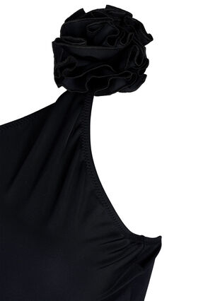 Badeanzug mit asymmetrischem Ausschnitt, Black, Packshot image number 3