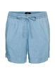 Shorts in Jeans-Optik mit elastischem Bund und Kordelzug, Blau, Packshot image number 0