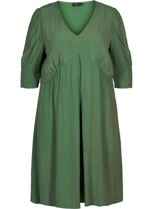 Kleid mit 3/4 Ärmeln aus Viskose, Dark Ivy, Packshot image number 0