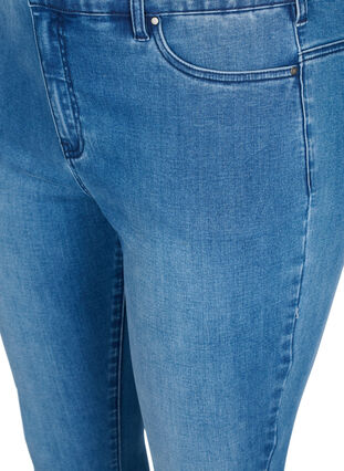 Cropped Amy Jeans mit Perlendetail, Blue denim, Packshot image number 2