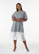 Lockeres T-Shirt-Kleid mit Spitzen, Grau, Model image number 0