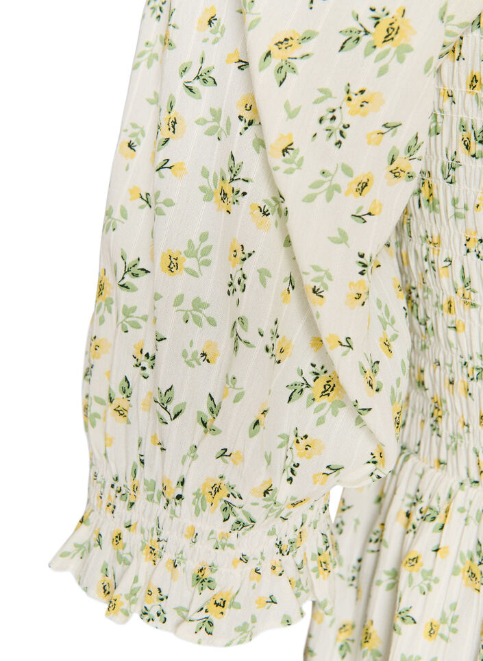 Gebl&uuml;mtes Sommerkleid aus Viskose, Wei&szlig;, Packshot image number 3