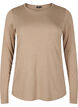 Lang&auml;rmelige Bluse aus Wolle und Viskose, Braun, Packshot image number 0