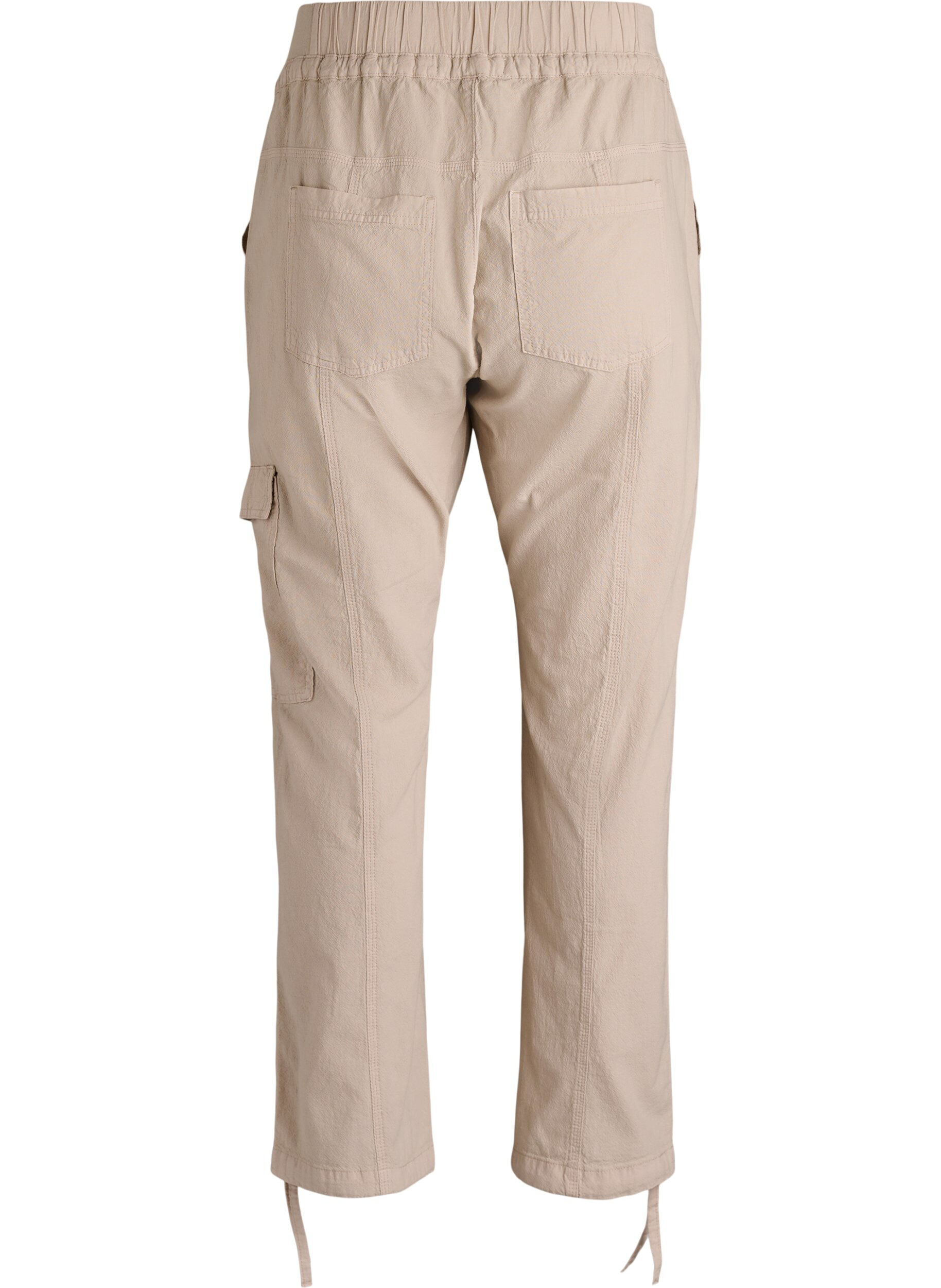 Zizzi Lockere Cargohose aus Baumwolle, Beige, Packshot image number 1