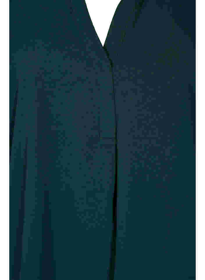 Kurzärmelige Bluse mit V-Ausschnitt, Scarab, Packshot image number 2