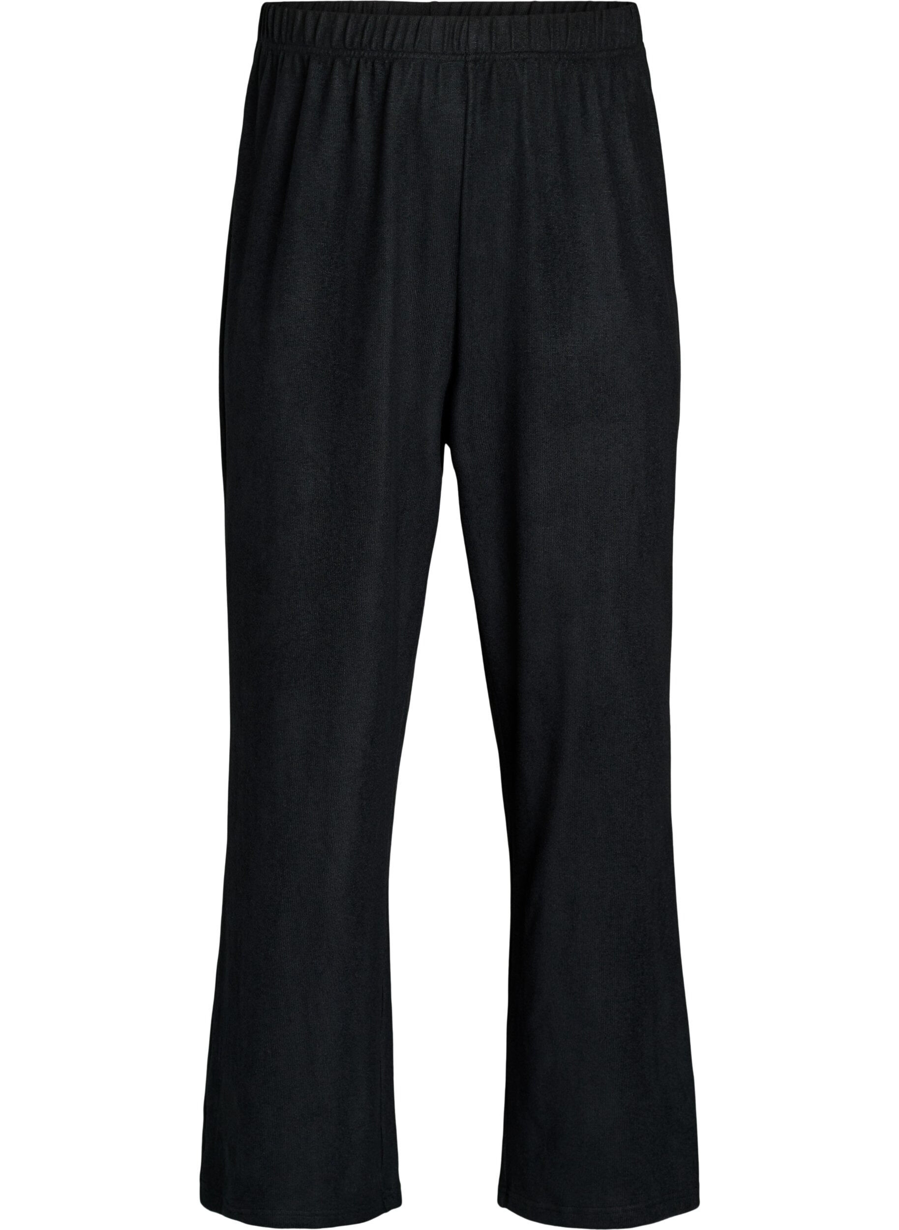 ZizziHoch taillierte Hose aus Jersey mit weitem Bein, Schwarz, Packshot image number 0