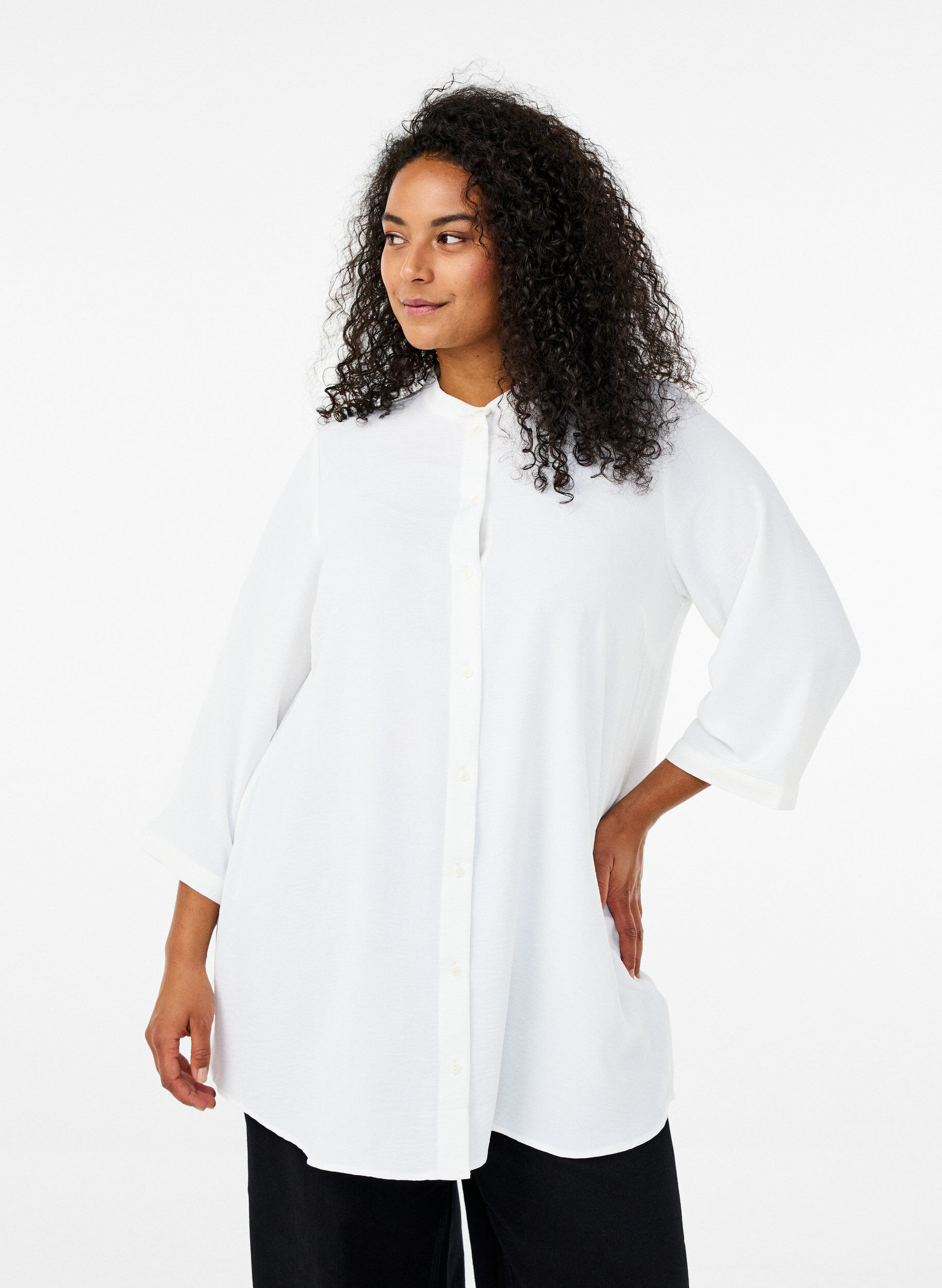Tunika mit 3/4-&Auml;rmeln, Vanille, Model