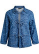 Jeansjacke mit Bindeverschluss und Taschen, Blue Denim Destroy, Packshot image number 0