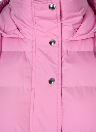 Lange Weste mit Kapuze und Knopfverschluss, Begonia Pink, Packshot image number 2