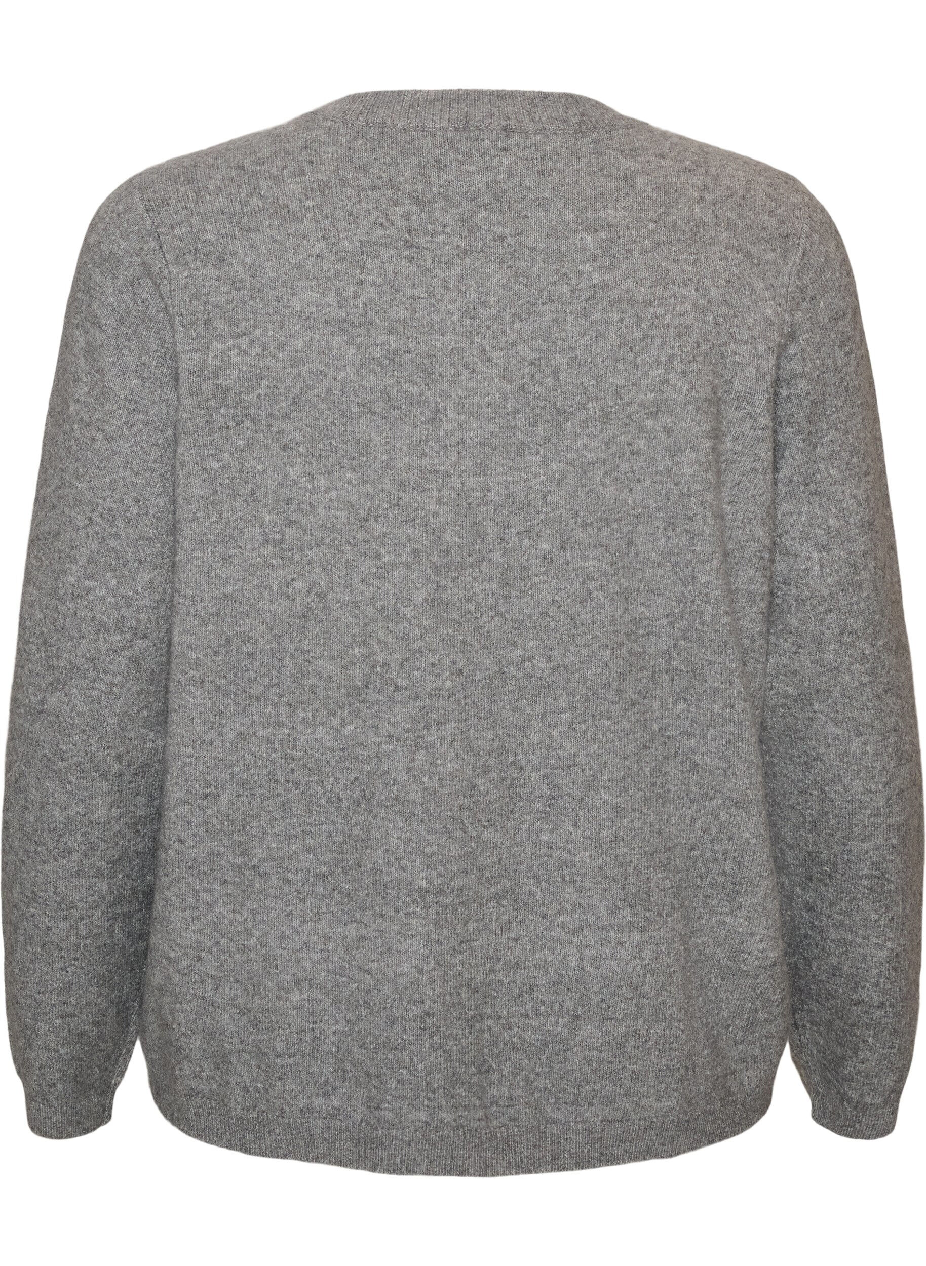 ZizziStrickjacke mit Kn&ouml;pfen und abgerundeter Vorderseite, Grau, Packshot image number 1