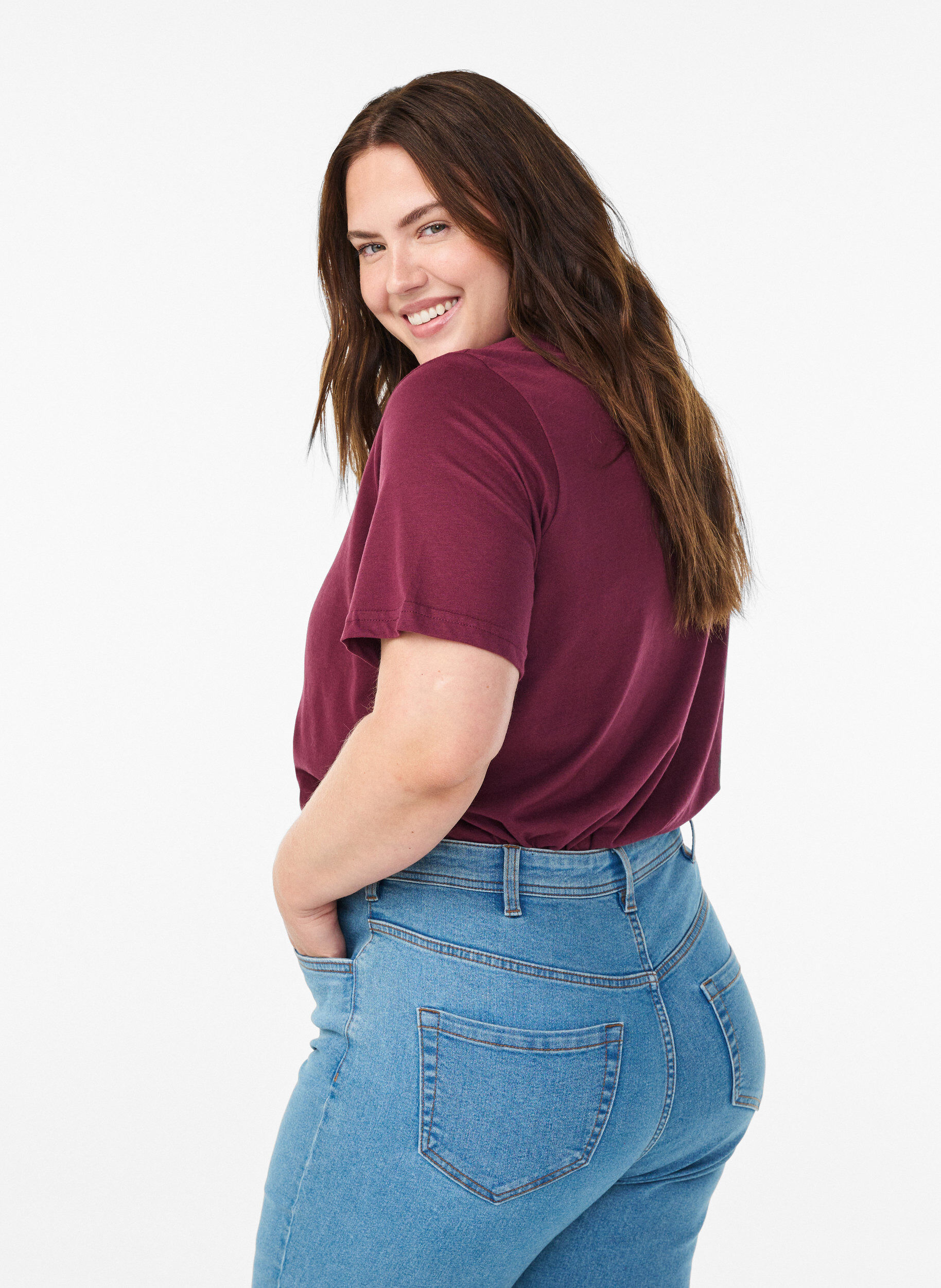 Zizzi FLASH - T-Shirt mit Print, Rot, Model image number 2